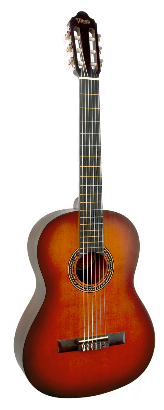 Valencia VC204CSB Full Size Classical Guitar in Classic Sunburst Satin