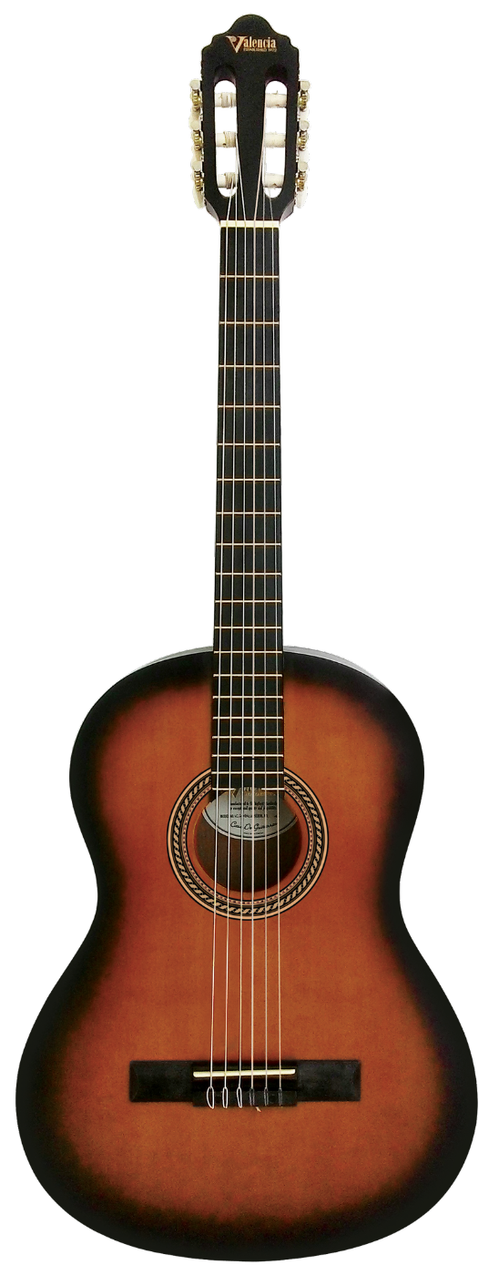 Valencia VC204HCSB Full Size Classical Guitar - Classic Sunburst Satin
