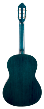 Valencia VC204TBU Full Size Classical Guitar in Transparent Blue Satin