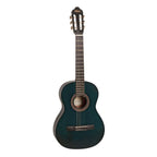 Valencia VC204TBU Full Size Classical Guitar in Transparent Blue Satin