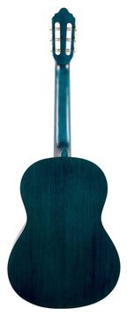 Valencia VC204TBU Full Size Classical Guitar in Transparent Blue Satin