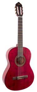 Valencia VC204TWR Full Size Classical Guitar in Transparent Wine Red Satin