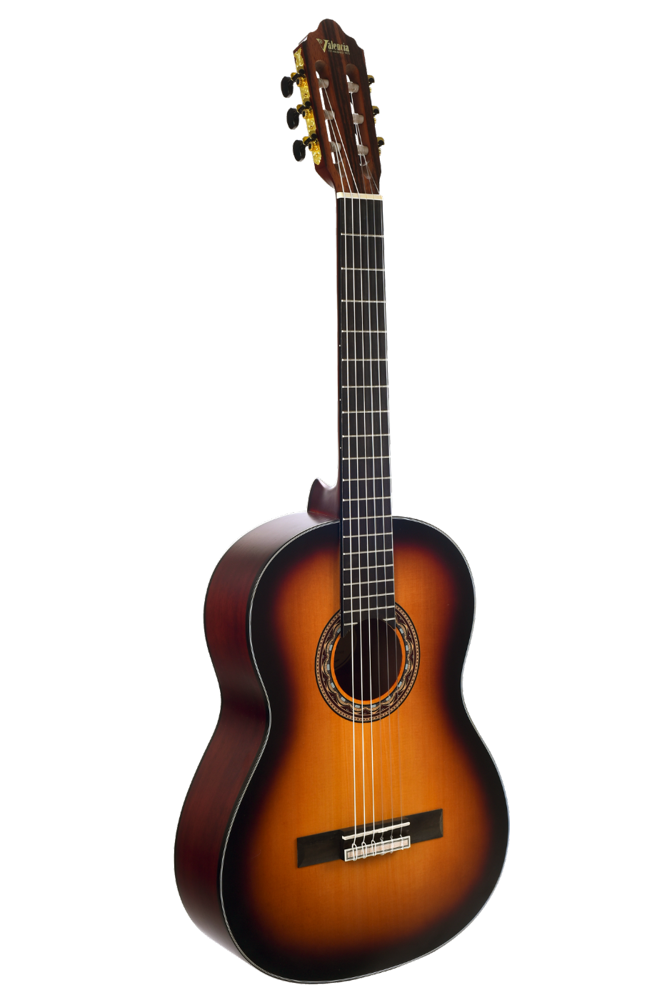 Valencia VC304ASB Full Size Classical Guitar in Antique Sunburst Satin