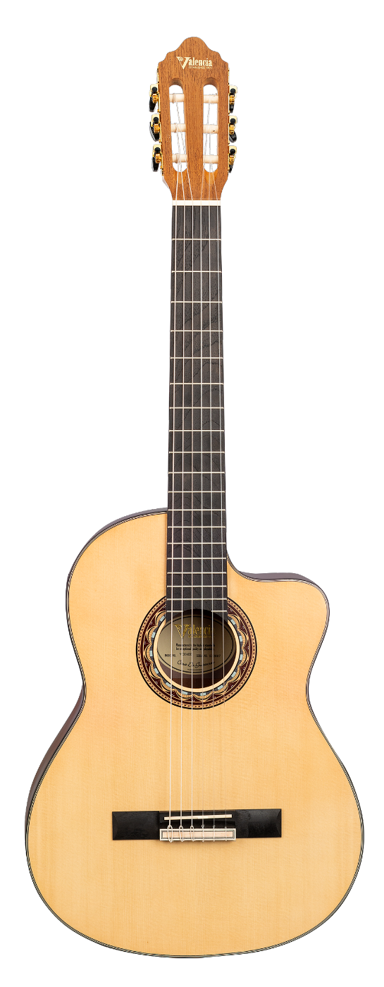 Valencia VC304CE Full Size Classical Guitar with Pickup in Natural Satin