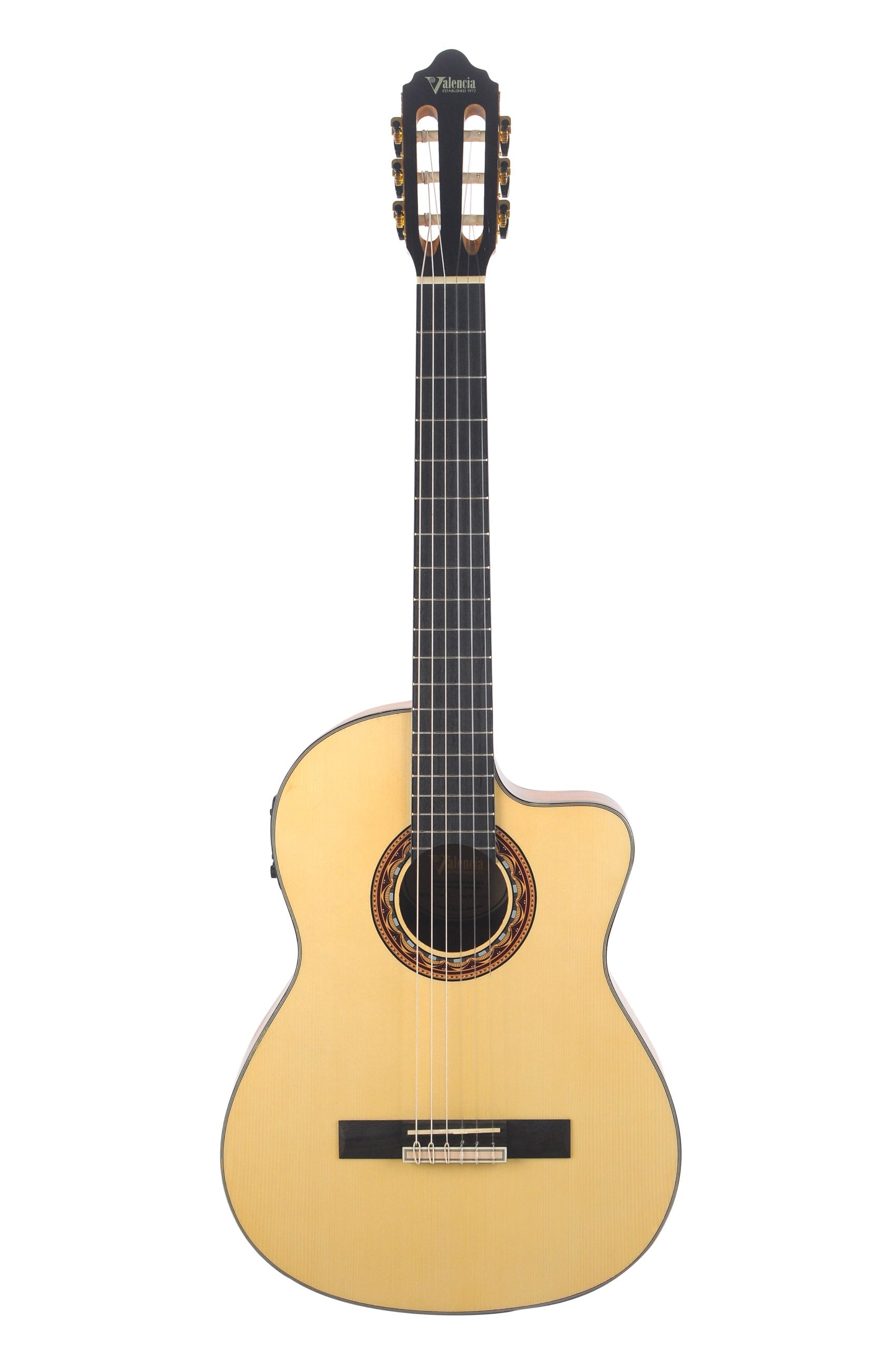 Valencia VC304CE Full Size Classical Guitar with Pickup in Natural Satin
