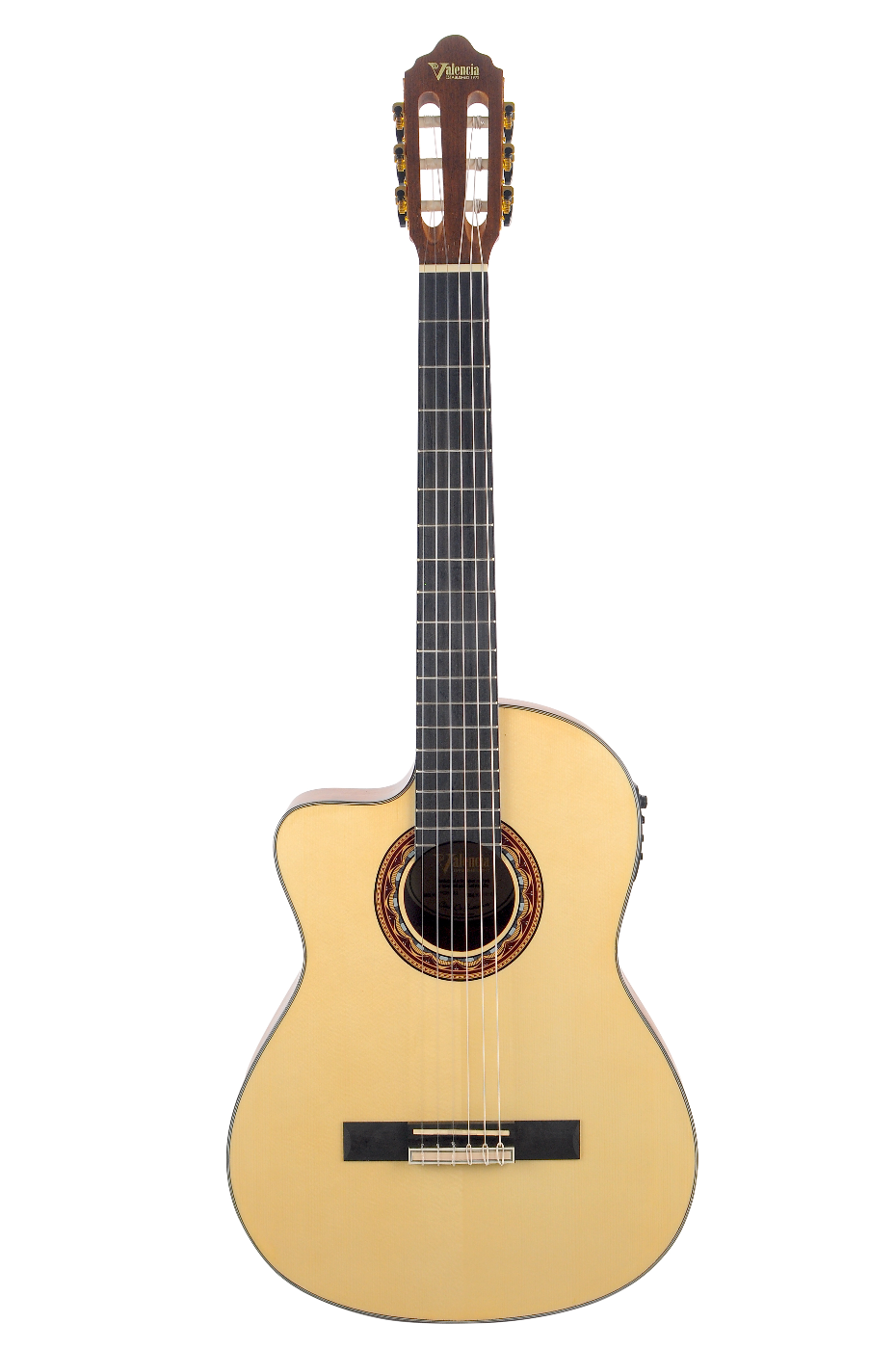 Valencia VC304CEL Full Size Left Hand Classical Guitar with Pickup in Natural Satin
