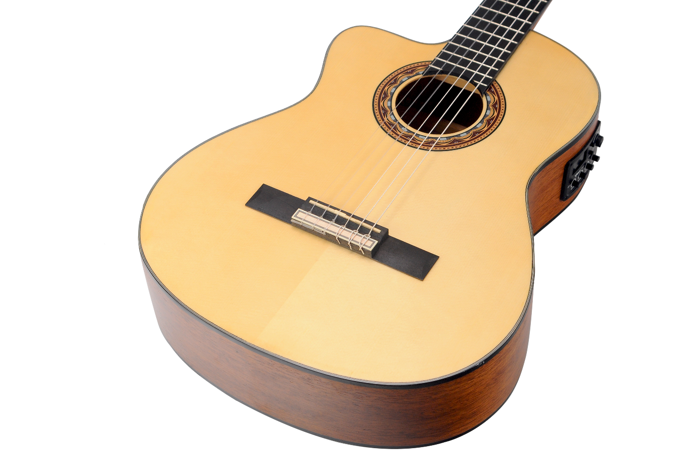 Valencia VC304CEL Full Size Left Hand Classical Guitar with Pickup in Natural Satin