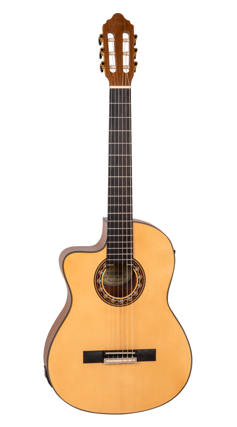 Valencia VC304CEL Full Size Left Hand Classical Guitar with Pickup in Natural Satin