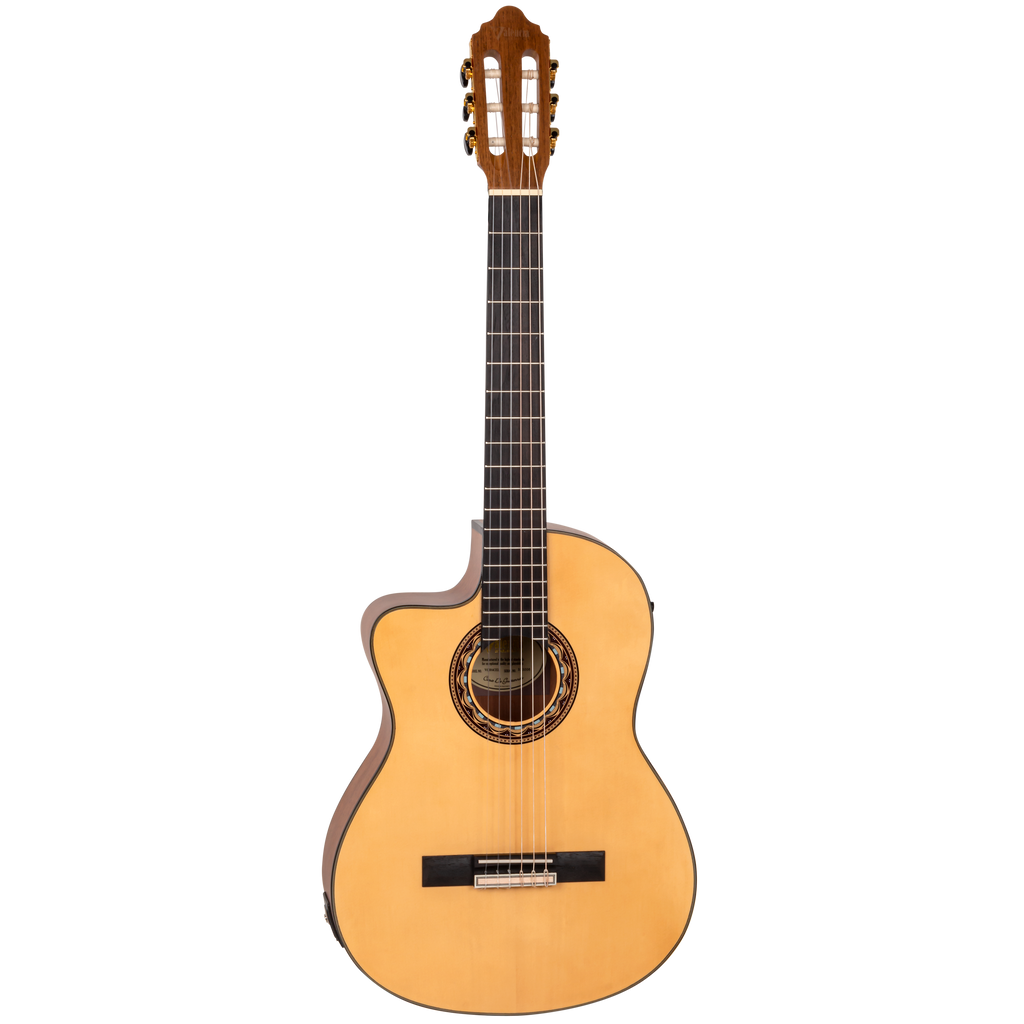 Valencia VC304CEL Full Size Left Hand Classical Guitar with Pickup in Natural Satin