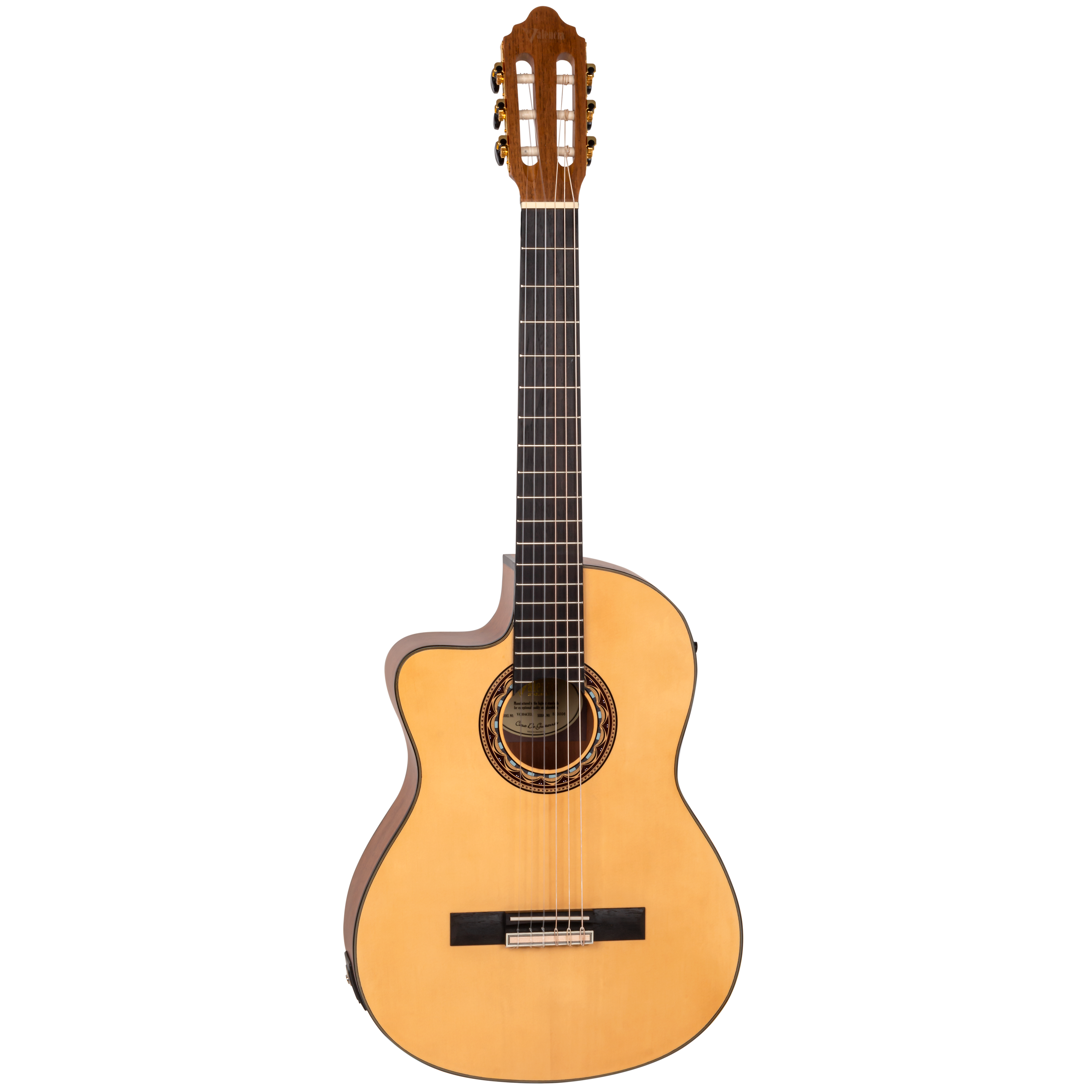 Valencia VC304CEL Full Size Left Hand Classical Guitar with Pickup in Natural Satin