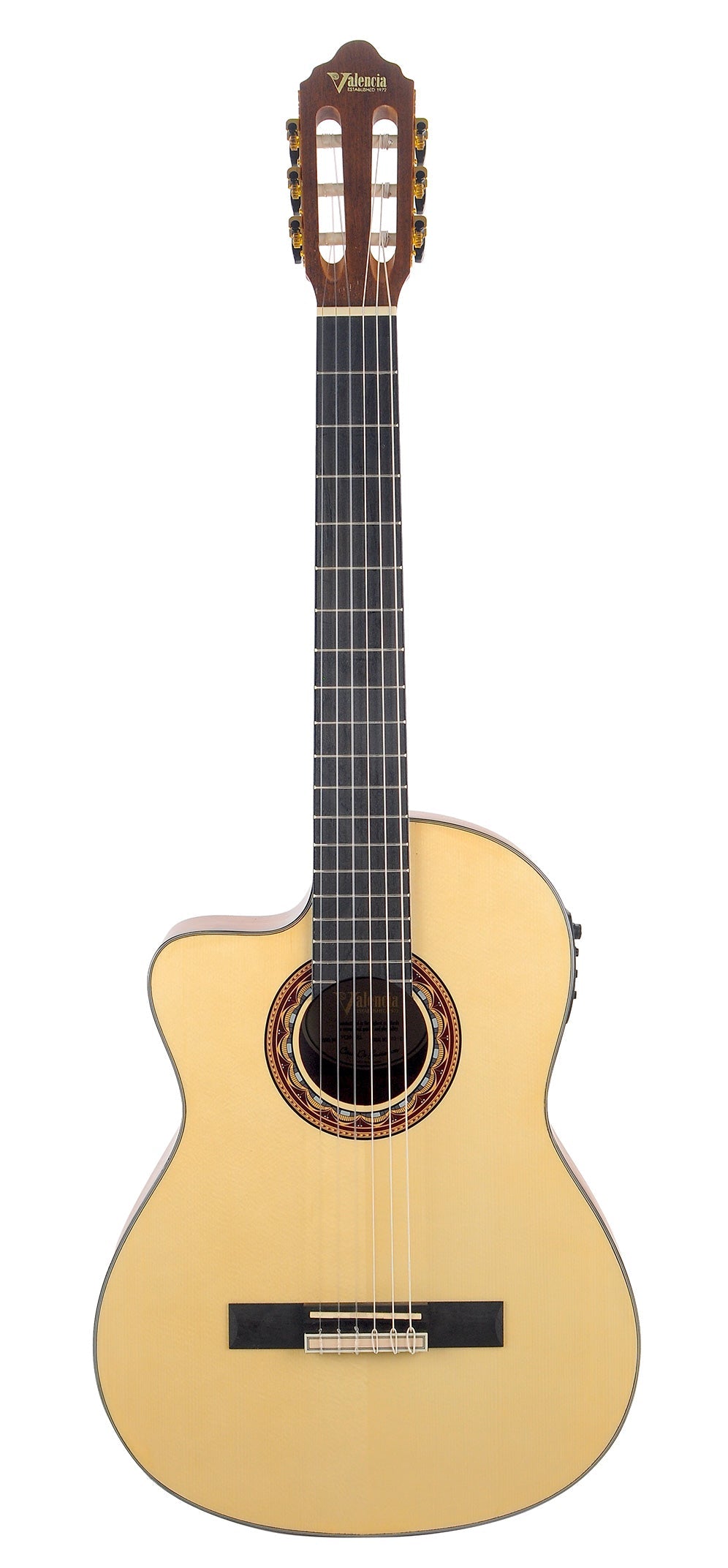 Valencia VC304CEL Full Size Left Hand Classical Guitar with Pickup in Natural Satin