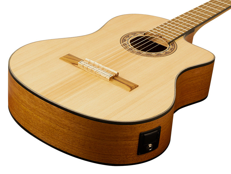 Valencia VC304CE Full Size Classical Guitar with Pickup in Natural Satin