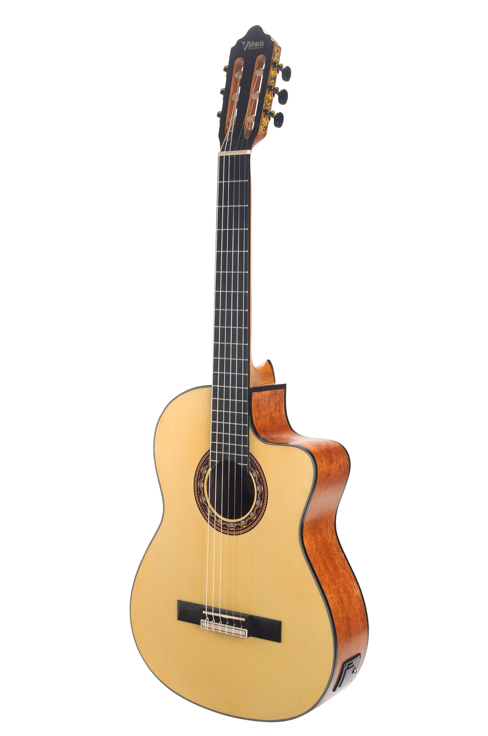 Valencia VC304CE Full Size Classical Guitar with Pickup in Natural Satin