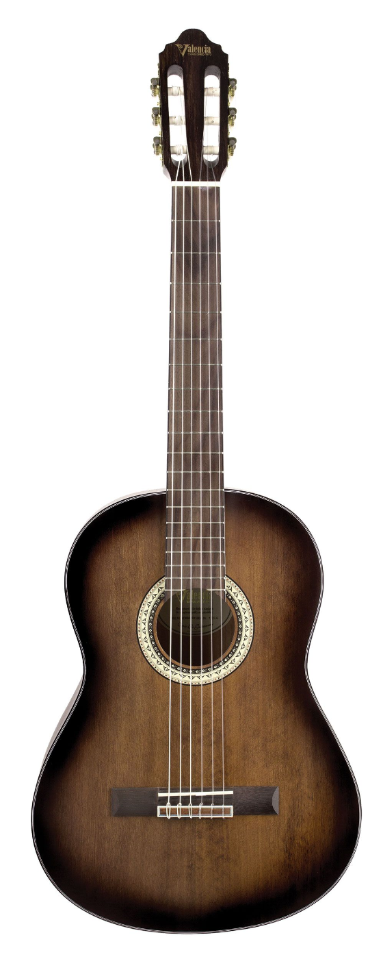 Valencia VC404HSB Full Size Classical Guitar in Historic Sunburst Satin