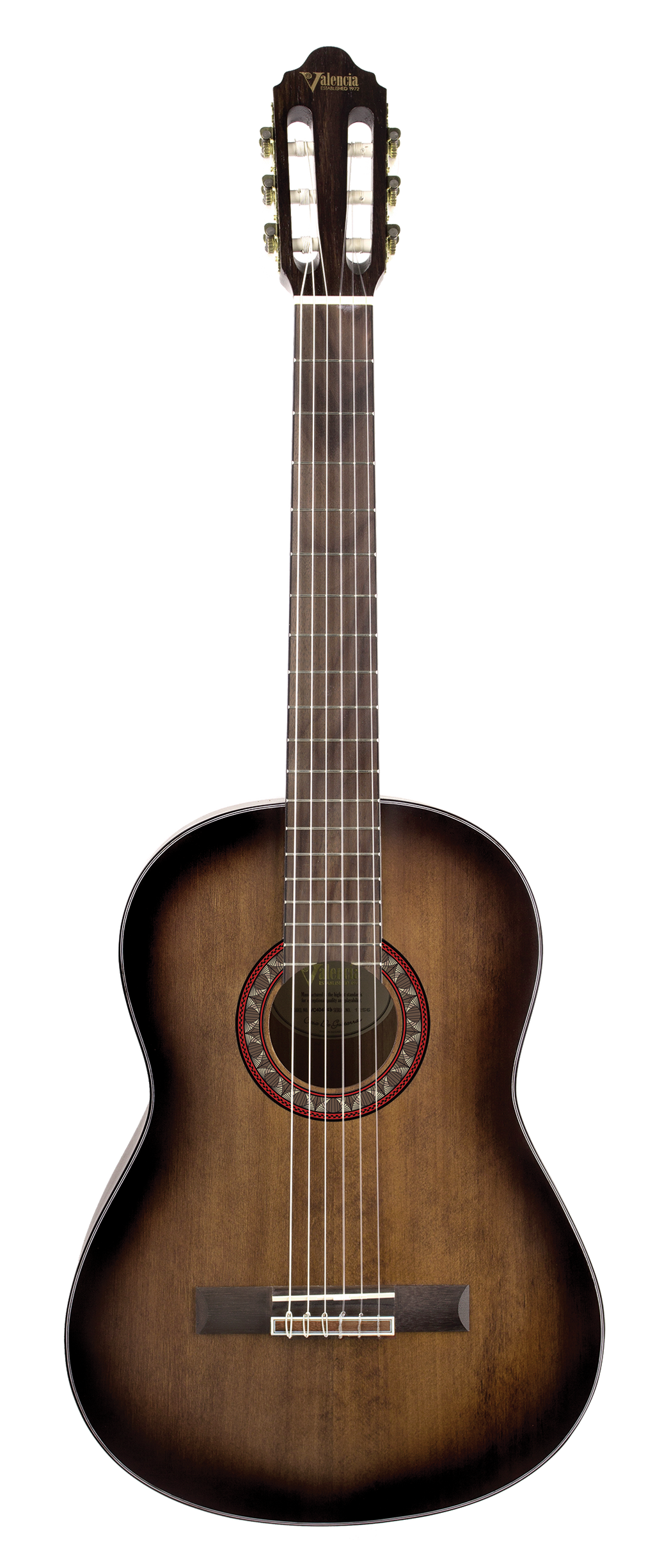 Valencia VC404HSB Full Size Classical Guitar in Historic Sunburst Satin