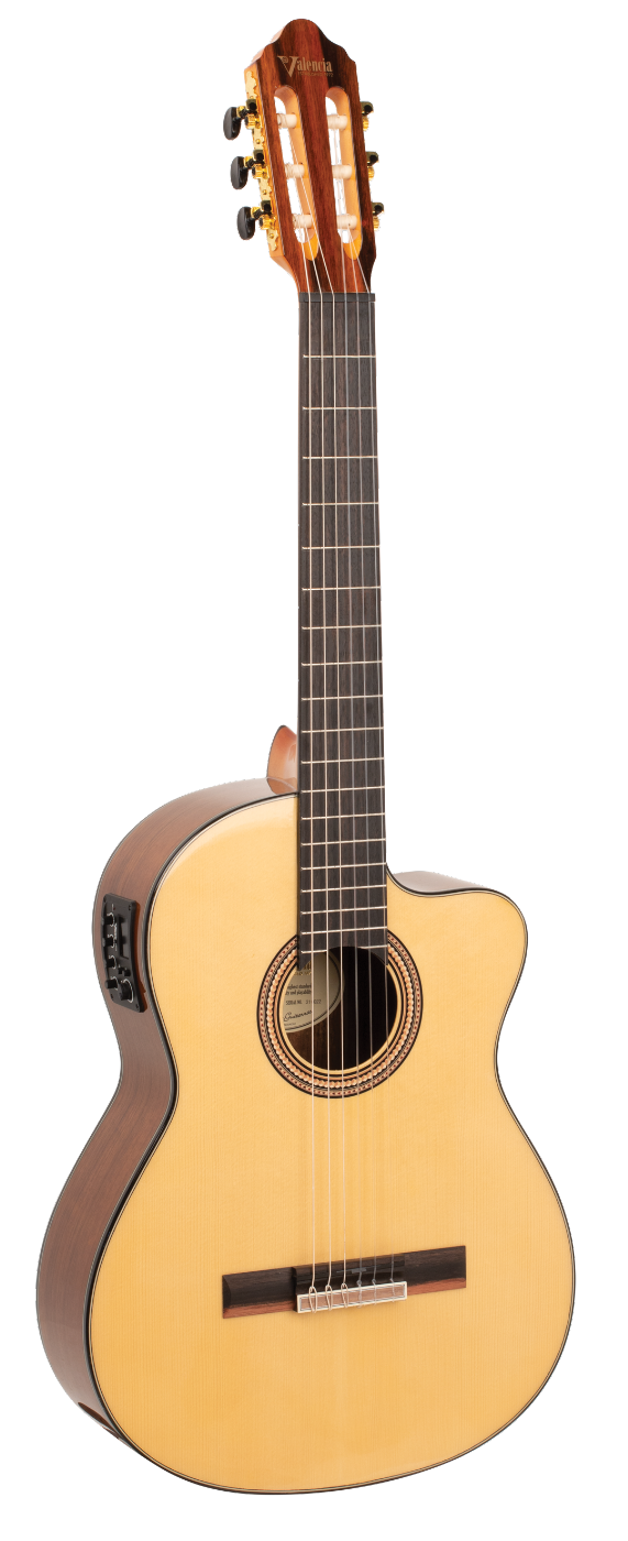 Valencia VC564CE Full Size Classical Guitar with Pickup in Natural High Gloss