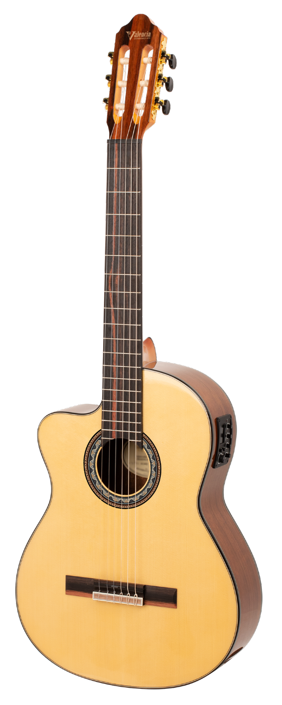 Valencia VC564CEL Full Size Left Hand Classical Guitar with Pickup in  Natural High Gloss