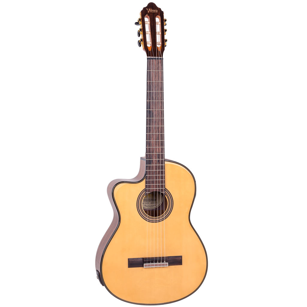 Valencia VC564CEL Full Size Left Hand Classical Guitar with Pickup in  Natural High Gloss