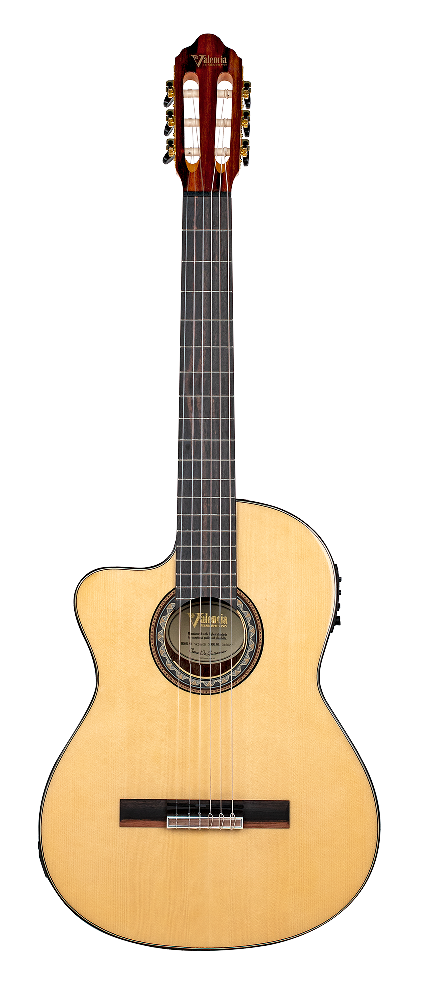 Valencia VC564CEL Full Size Left Hand Classical Guitar with Pickup in  Natural High Gloss