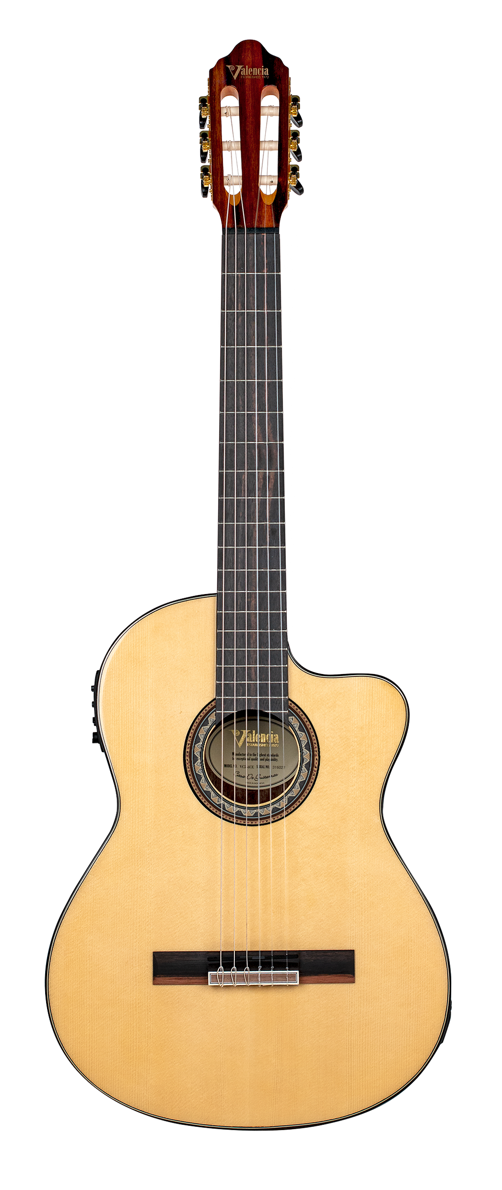 Valencia VC564CE Full Size Classical Guitar with Pickup in Natural High Gloss