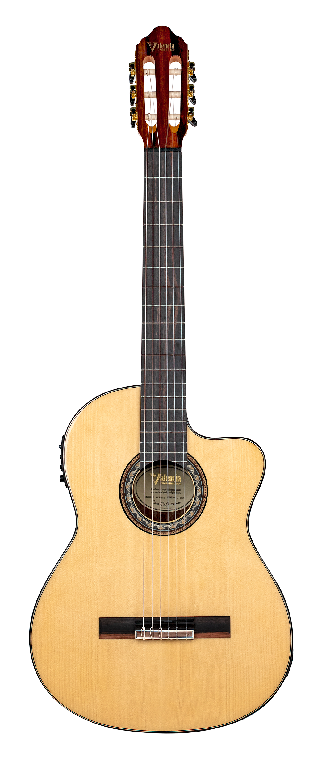 Valencia VC564CE Full Size Classical Guitar with Pickup in Natural High Gloss