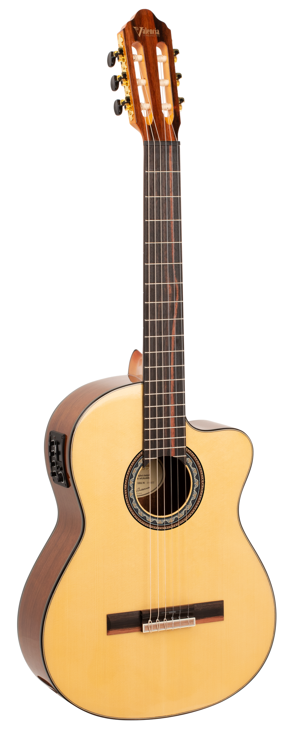 Valencia VC564CE Full Size Classical Guitar with Pickup in Natural High Gloss