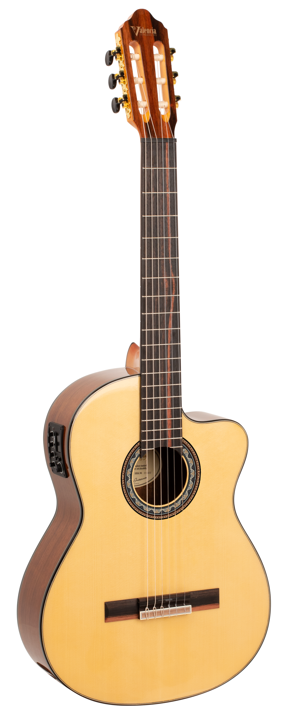 Valencia VC564CE Full Size Classical Guitar with Pickup in Natural High Gloss