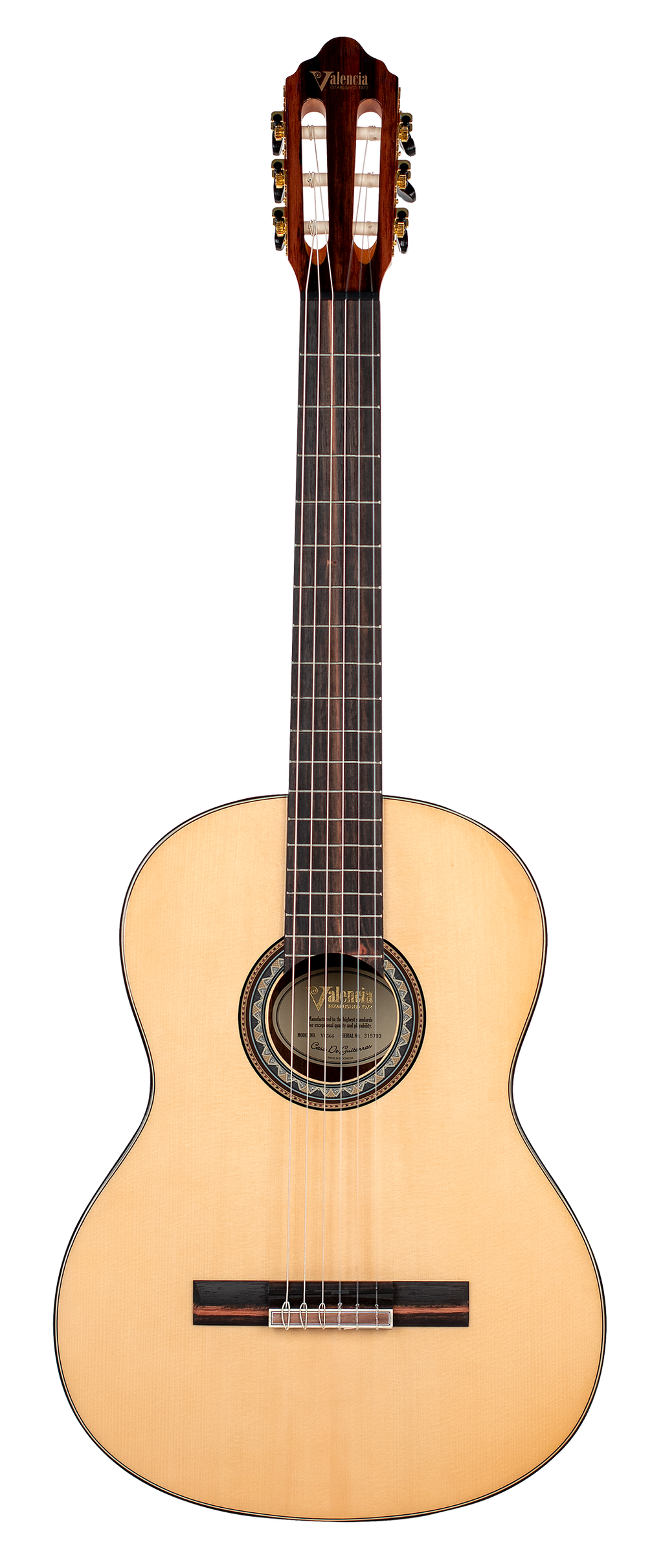 Valencia VC564 Full Size Classical Guitar in Natural High Gloss
