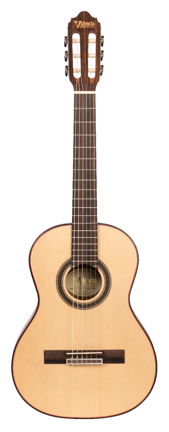 Valencia VC703 3/4 Size Solid Top Classical Guitar in Natural Satin