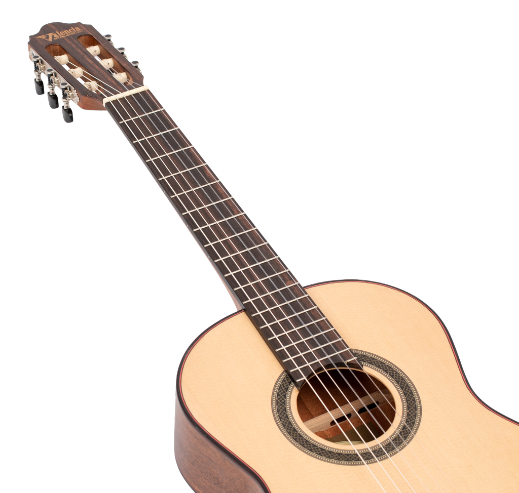 Valencia VC703 3/4 Size Solid Top Classical Guitar in Natural Satin