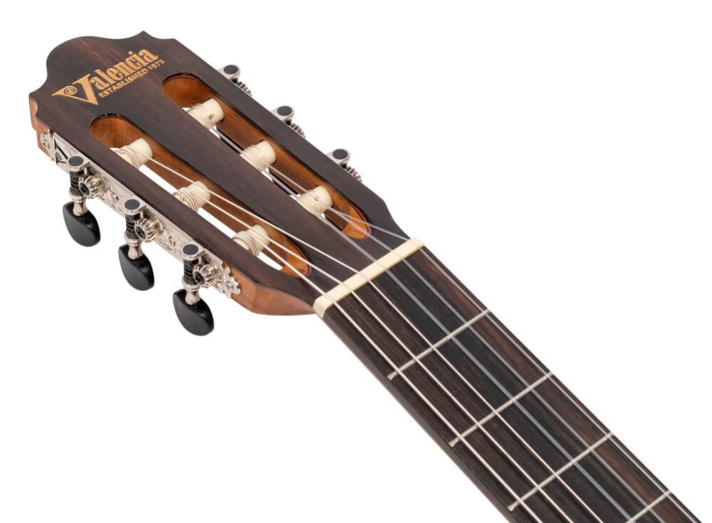 Valencia VC704CE Full Size Solid Top Classical Guitar with Pickup - Natural Satin