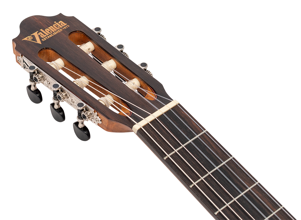 Valencia VC704CE Full Size Solid Top Classical Guitar with Pickup - Natural Satin