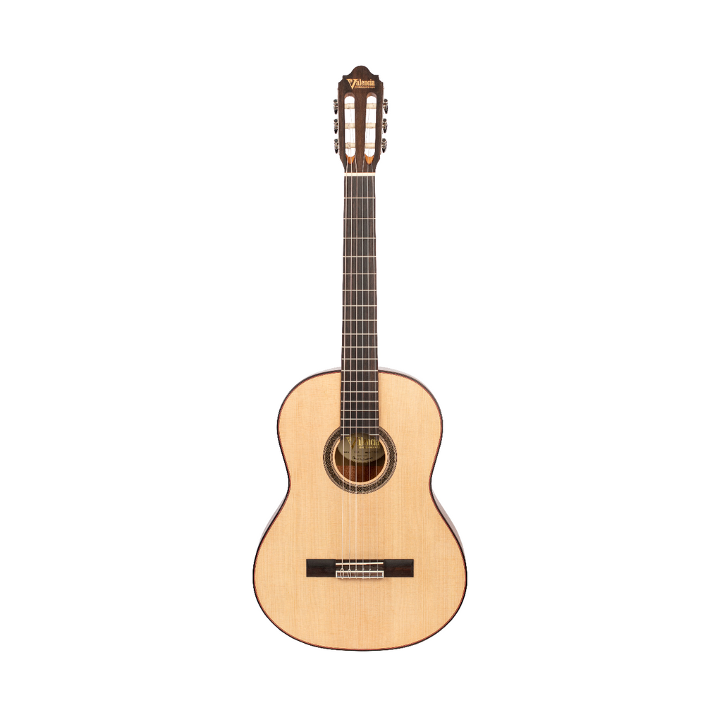 Valencia VC704 Solid Top Classical Guitar in Natural Satin