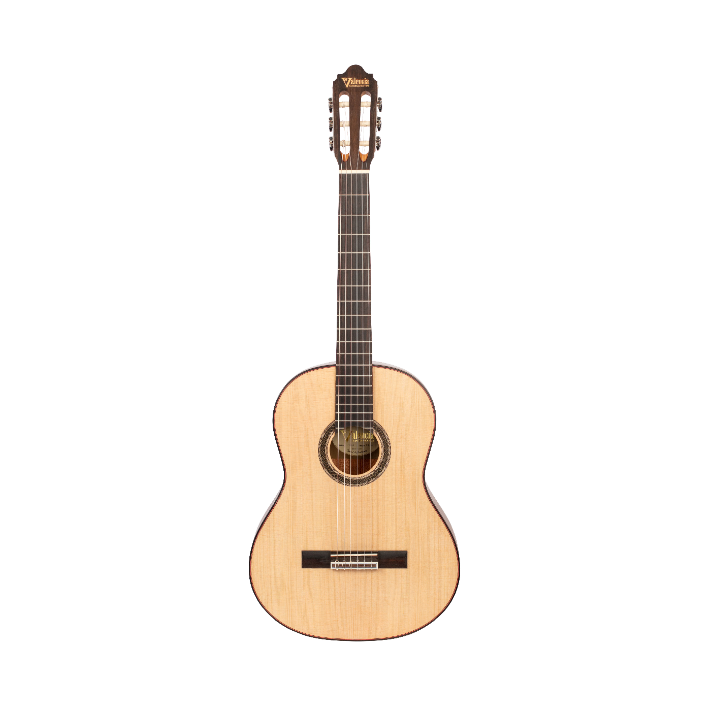 Valencia VC704 Solid Top Classical Guitar in Natural Satin