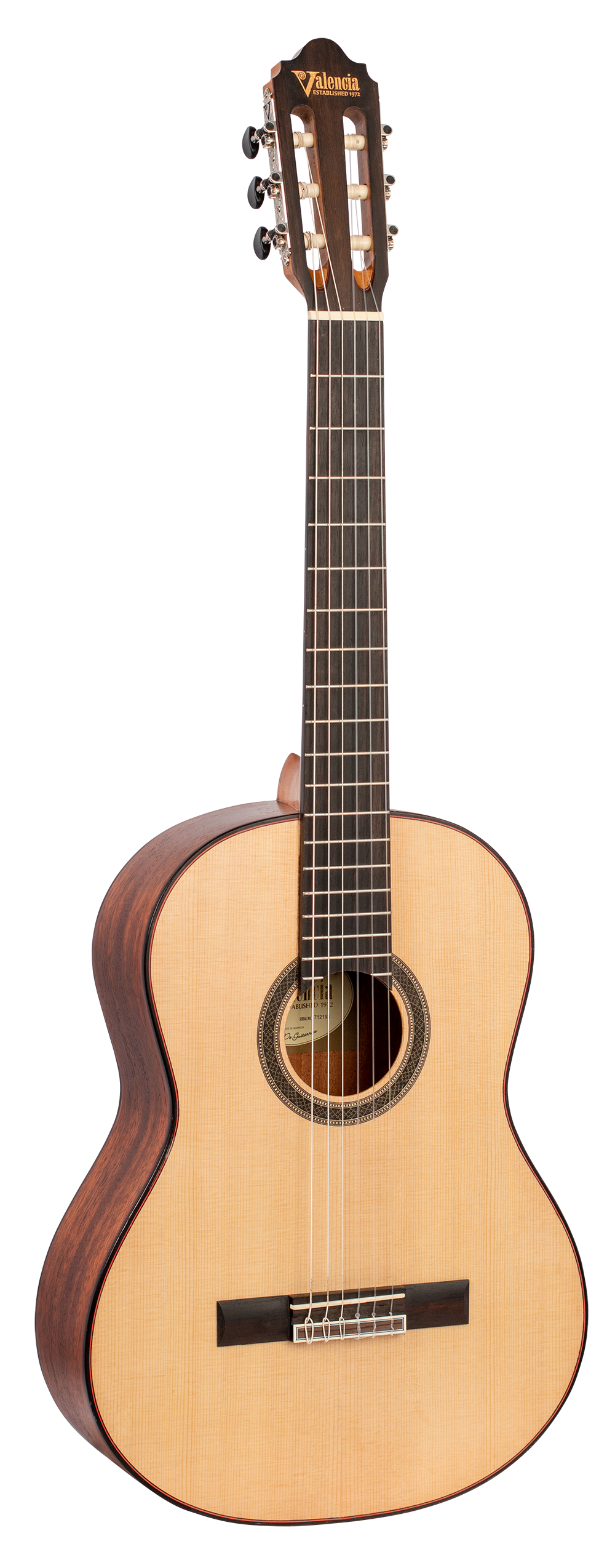 Valencia VC704 Solid Top Classical Guitar in Natural Satin