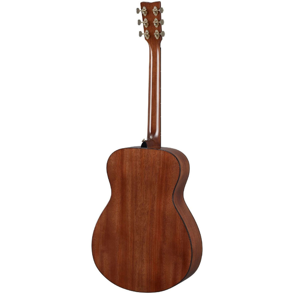 Yamaha Storia-III acoustic guitar in chocolate brown with built-in pickup, showing the wooden body and neck details.