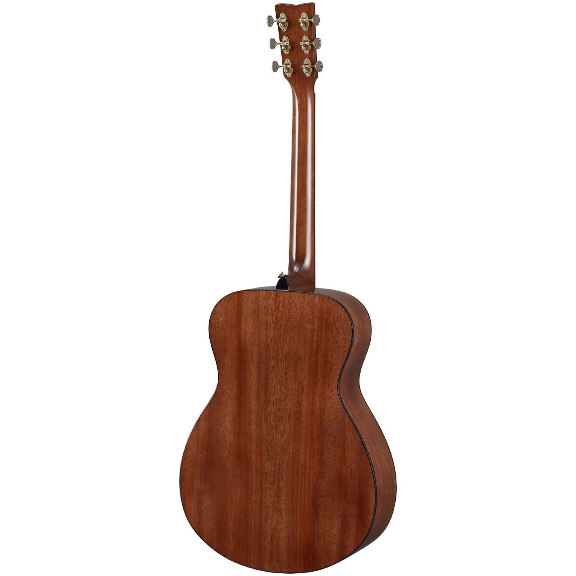 Yamaha Storia-III acoustic guitar in chocolate brown with built-in pickup, showing the wooden body and neck details.