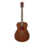 Yamaha Storia-III acoustic guitar with pickup in chocolate brown, showing the body and fretboard details.
