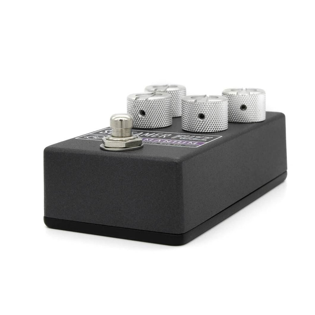 Cusack Music Screamer Fuzz Germanium Effects Pedal, USA-made, featuring a compact metal enclosure and control knobs for guitar effects.