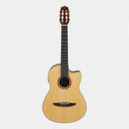 Yamaha NCX3 nylon acoustic classical guitar with pickup in natural finish, showcasing the body and neck details.