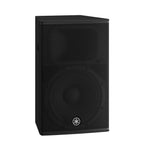 Yamaha DHR15 powered loudspeaker with black cabinet and handles, designed for professional sound reinforcement.