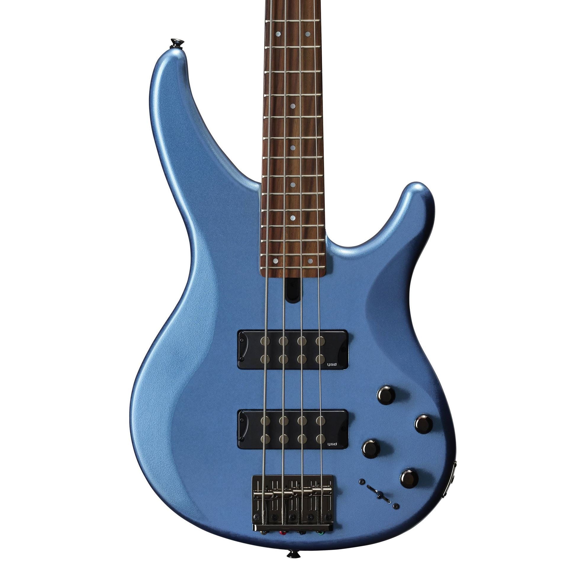 Yamaha TRBX304 4-String Electric Bass Guitar with Mahogany Body in Factory Blue