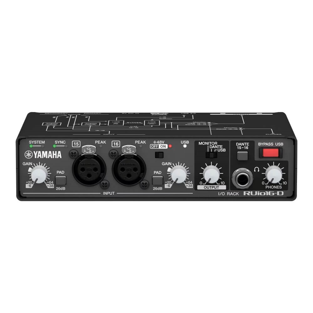 Yamaha RUio16-D I/O Rack 18in 16out Dante USB Audio Interface