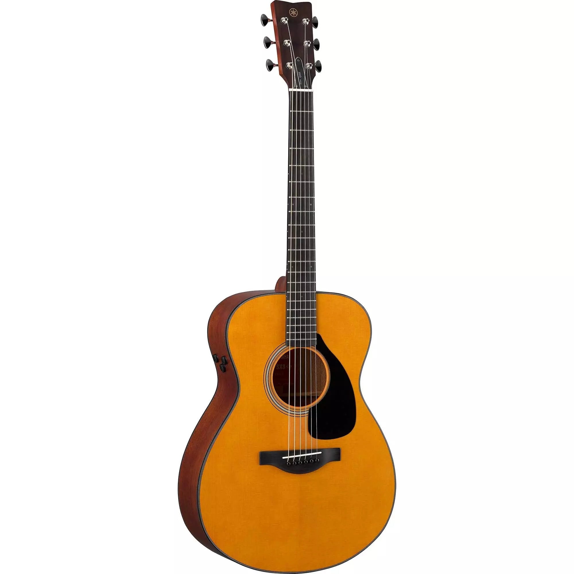 Yamaha FSX3 Red Label concert size acoustic guitar in vintage natural wood finish, showcasing its elegant body and detailed craftsmanship.