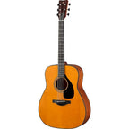 Yamaha FG3 Red Label dreadnought acoustic guitar in vintage natural finish, showcasing its body, strings, and classic design.