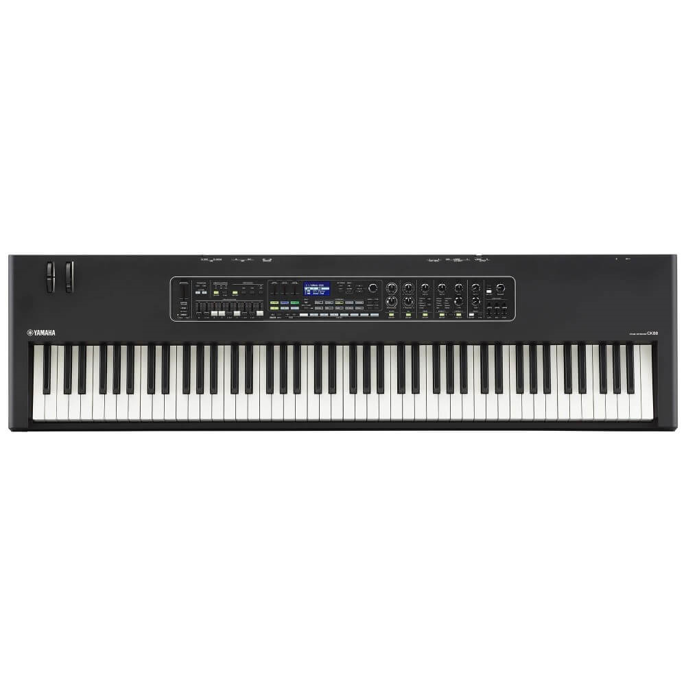 Yamaha CK88 88-key stage keyboard with built-in speakers and Bluetooth connectivity, ideal for live performance and studio use.