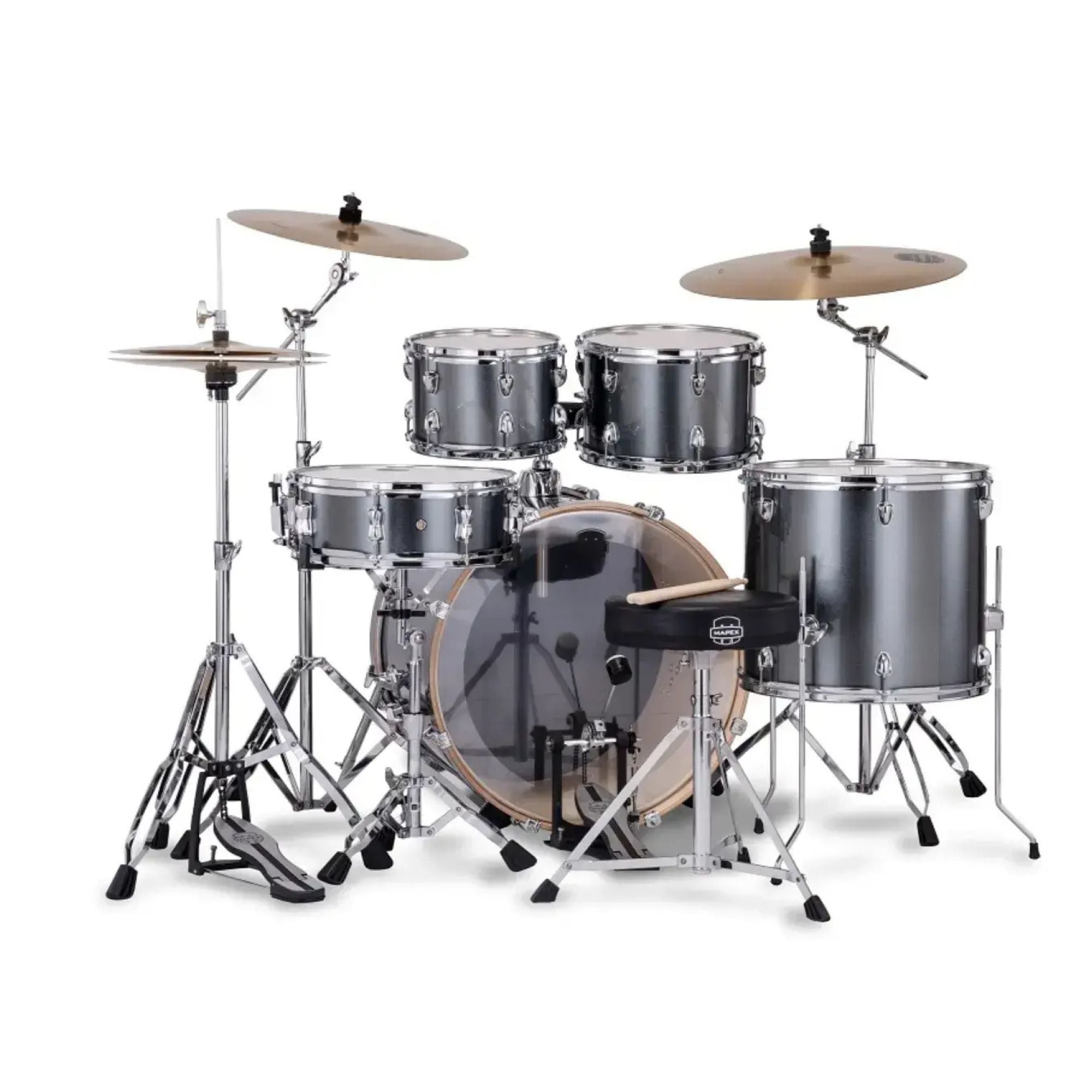 Mapex Venus 5pc Drum Kit w/ Hardware & Cymbals - Steel Blue Metallic