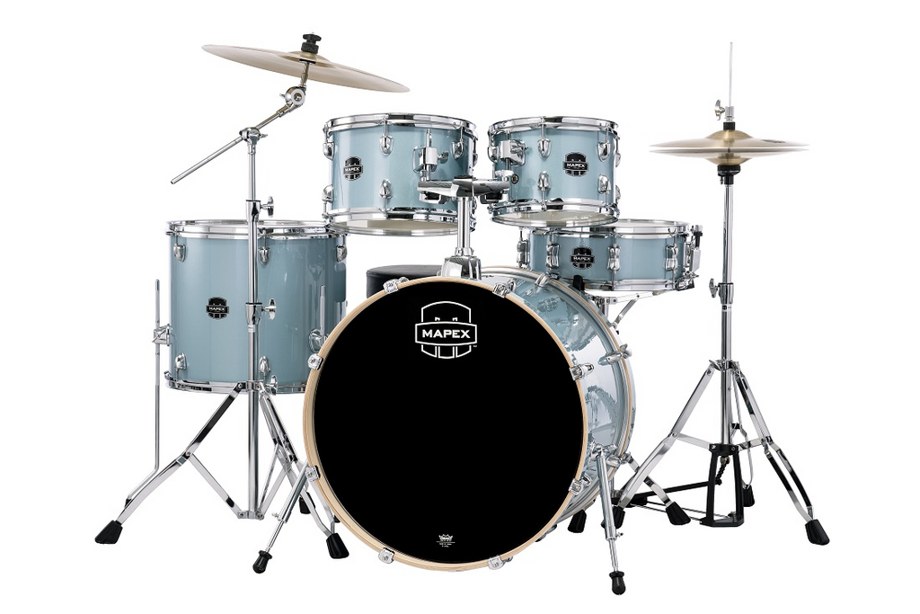 Mapex Venus 5pce 22 Drum Kit w/ Hardware & Cymbals - Aqua Blue Sparkle