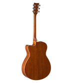 Yamaha FSX820C dreadnought acoustic guitar with solid spruce top in brown, showcasing its body and fretboard.