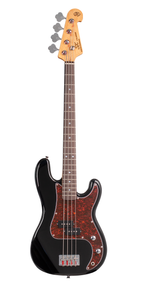 SX Essex Short Scale 3/4 4-String Bass Guitar in Black